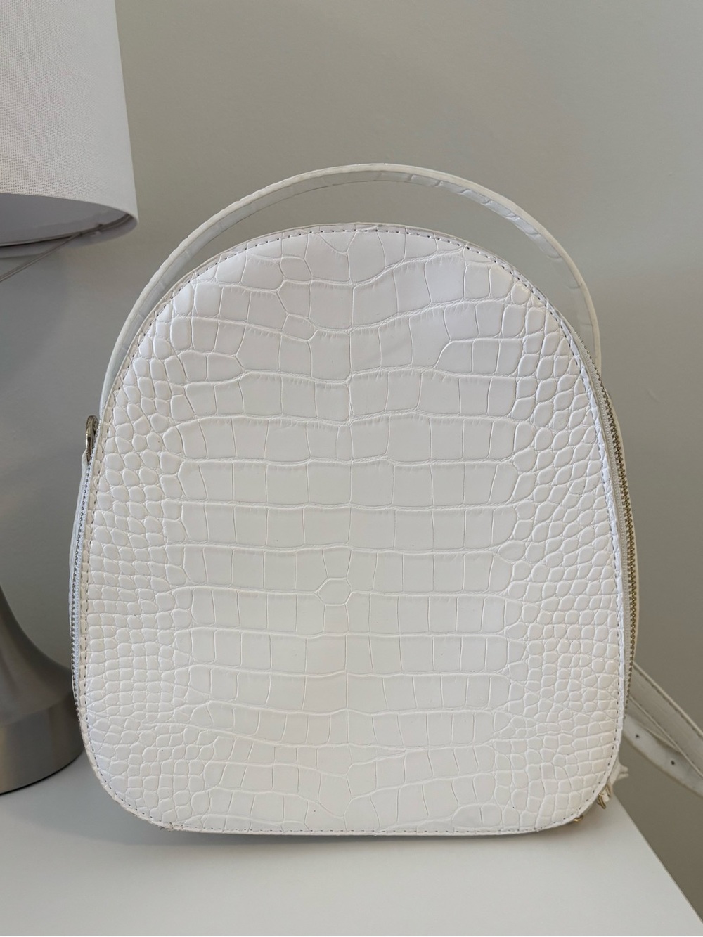 White JustFab Dome Handbag/ Backpack - Elegant Women’s Bag